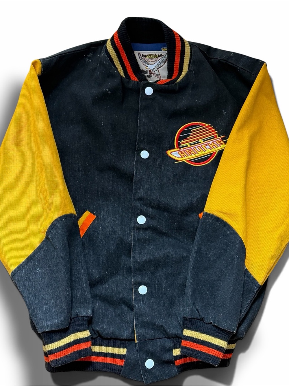 Vintage Street Legends Vancouver Canucks Varsity Jacket Medium Retro Hokey